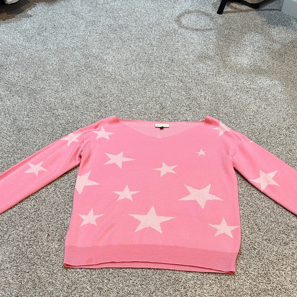 Pink Star Pattern Women's Sweater